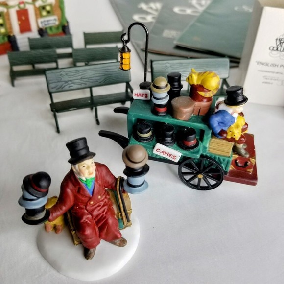 LOT Dept 56 Dickens Nephew Fred's Flat Fence Benches Post Box Chelsea Hat Monger - Picture 12 of 16